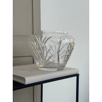 3200 Gramm Bleikristall Vase/Massives Glas Fantastisch Geschliffen Tief Vintage Windlicht Kristall von SOSOSCHOEN