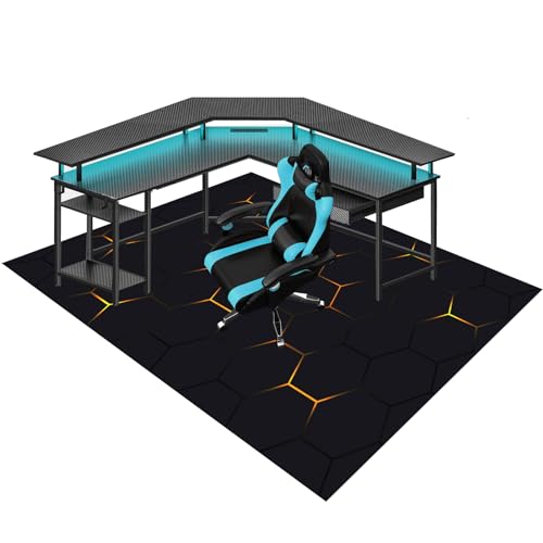 SOSTAG Bodenschutzmatte Gaming 150 x 180 cm Bürostuhl Stuhlmatten, Bürostuhlunterlage, Rutschfestes Kratzfest Computerstuhl Teppiche, Chair Mat für Parkett und Hartböden, Upgrade Version von SOSTAG