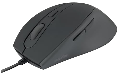 Speedlink AXON Silent & Antibacterial Mouse - leise Computer Maus mit Kabel und antibakterieller Oberfläche, USB Maus silent kabelgebunden, 5 Tasten, bis 2400 dpi, schwarz von Speedlink