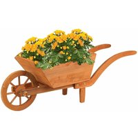 Spetebo - Holz Pflanzschubkarre - Pflanzkasten Blumenkasten Deko Schubkarre Gartendeko von SPETEBO