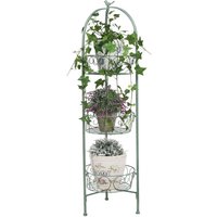 Spetebo - Metall Blumenständer grün 110 cm - Garten Pflanztreppe Antik Blumen Säule Regal von SPETEBO