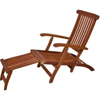 Eukalyptus Deckchair mehrfach verstellbar - 163 x 56 cm - Holz Gartenliege mit Fußteil klappbar - Relax Liegestuhl Sonnenliege Holzliege mit Fußstütze von SPETEBO