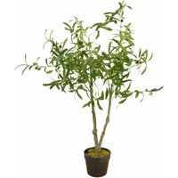 Spetebo - Kunstpflanze im Blumentopf 105 cm - Oliven Baum - Künstliche Deko Pflanze von SPETEBO