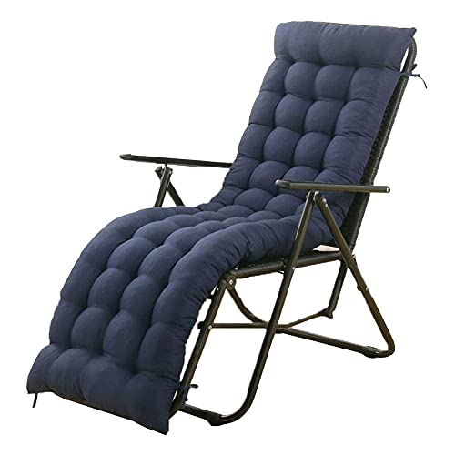 CLLC Kissen für Sonnenliege, Sonnenlicht, Terrassenkissen, Chaiselongue für den Außenbereich, gesteppt, dick gepolstert, Sitzkissen, Liegestuhl, Schaukelstuhl mit Bändern, Marineblau, 155 x 48 x 8 cm CLLC Kissen für Sonnenliege, Sonnenlicht, Terrassenkissen, Chaiselongue für den Außenbereich, gesteppt, dick gepolstert, Sitzkissen, Liegestuhl, Schaukelstuhl mit Bändern, Marineblau, 155 x 48 x 8 cm von SPIOKLFD