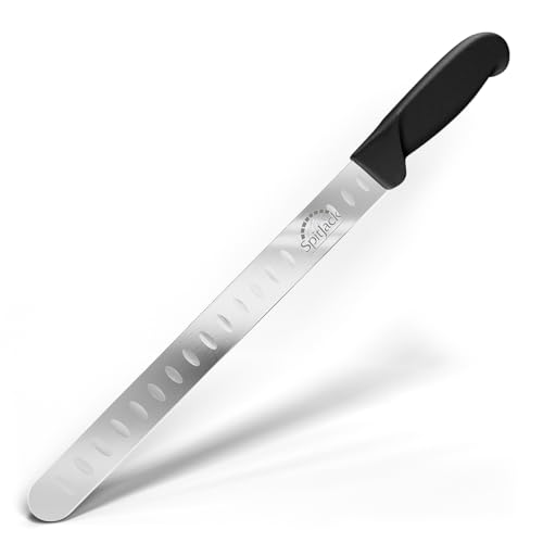 SpitJack BBQ Smoked Brisket Messer für Fleisch Carving und Slicing – SS, Granton Edge, 27,9 cm Klinge von SPITJACK