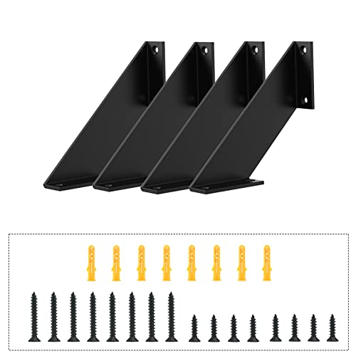 SPOROOT Regalhalterung Schwarz, Regalwinkel 10cm,90°Dreieck Unterstützung Eisen Regalwinkel für Winkel Regal (4 Stück) von SPOROOT