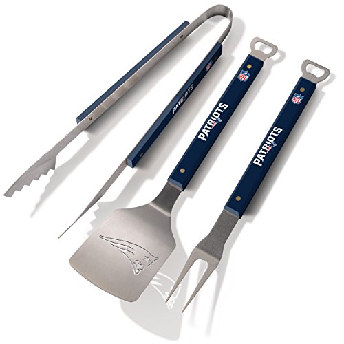 YouTheFan NFL New England Patriots Spirit Series 3-teiliges Grill-Set, Edelstahl, 55,9 x 22,9 cm von YouTheFan