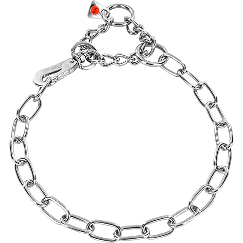 Sprenger Kettenhalsband für Hunde aus Edelstahl mit Haken und Zugbegrenzung I Hundehalsband m mit extra Langen Kettenglieder 3mm, fellschonend, 40 cm von Herm Sprenger