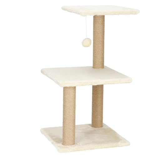 SPRINGOS Katzenbaum Kratzsäule 2 Plattformen Spielball 65 cm von SPRINGOS