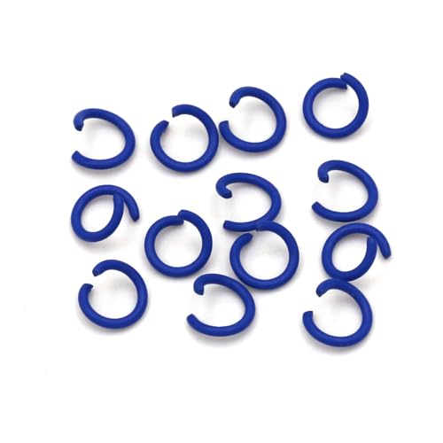 SQMSK 300 Stück Durchmesser 8 mm Blau Runde Metall-O-Ringe Aluminium Offene Biegeringe Metallverbindungsringe Schmuck-Spaltringe Verbindungsstücke zur Schmuckherstellung von SQMSK
