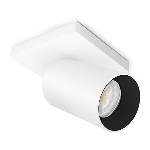 SSC-LUXon ALVO 1 Wandspot Deckenspot LED in weiß & schwarz einflammig - verstellbare Deckenlampe inkl. GU10 LED 6W warmweiß von SSC-LUXon