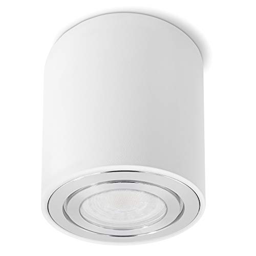 SSC-LUXon CELI-3W Aufbauspot GU10 LED weiß - IP44 Deckenstrahler für Bad & Aussen - inkl. tauschbarem LED GU10 5W neutralweiß von SSC-LUXon