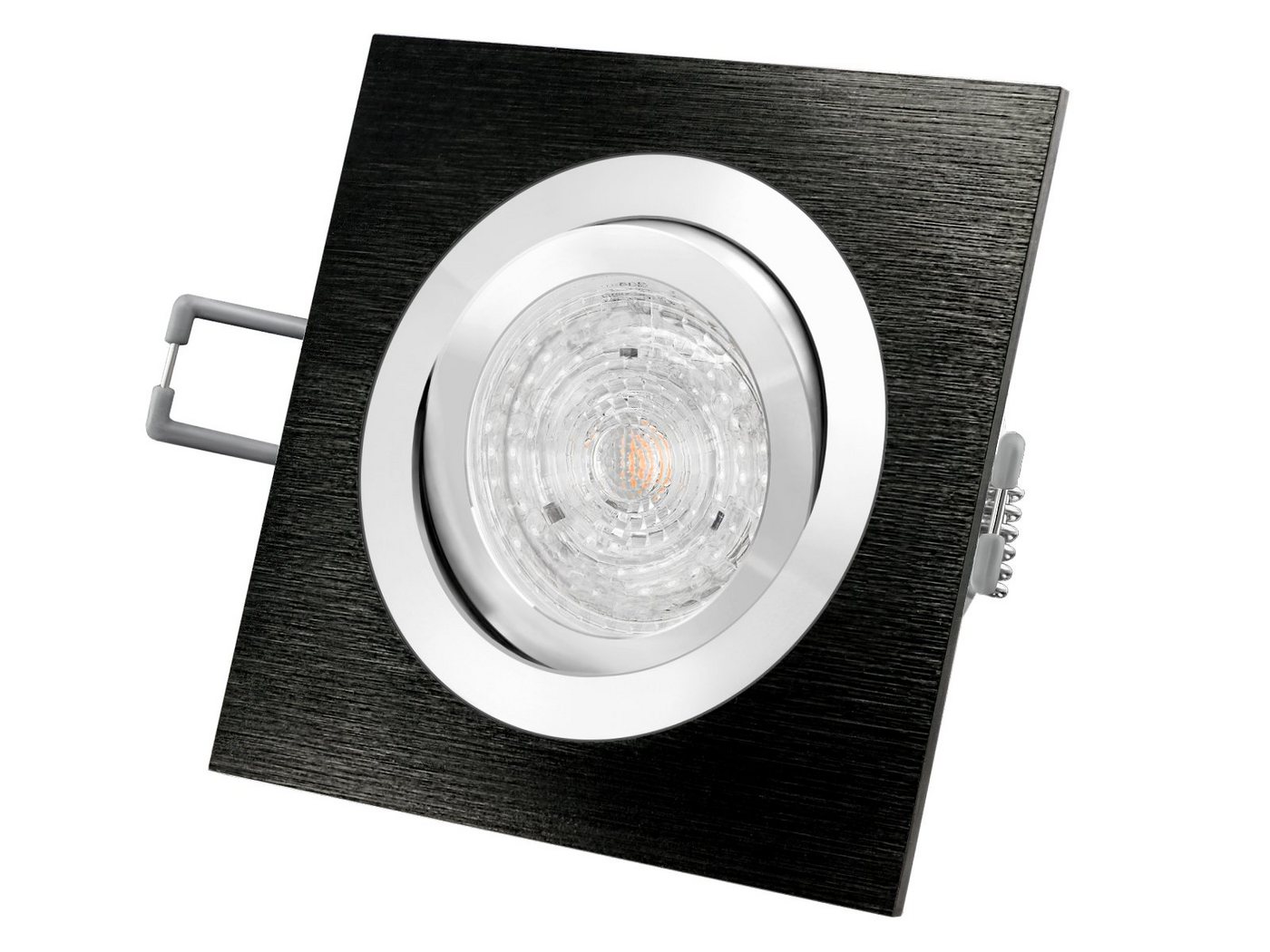 SSC-LUXon LED Einbaustrahler QF-2 LED-Einbauleuchte Spot Alu schwarz schwenkbar, 4,9W neutralweiss, Neutralweiß von SSC-LUXon