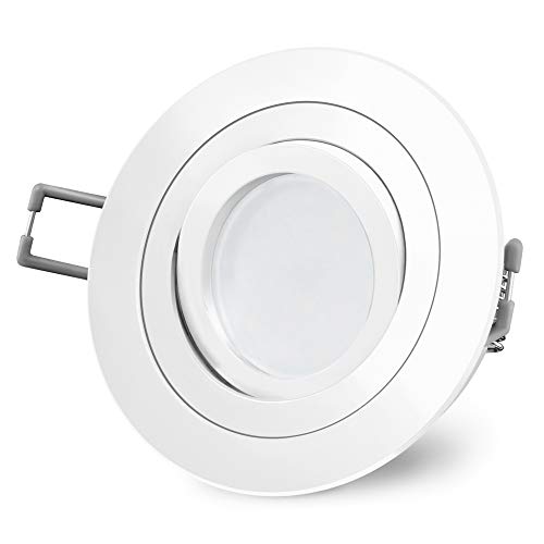 SSC-LUXon RF-2 Einbauleuchte LED weiß schwenkbar in rund - mit wechselbarem LED GU10 5W 230V neutralweiß - Einbaustrahler Spot von SSC-LUXon