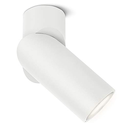 SSC-LUXon TOBI-L weißer Aufbaustrahler inkl. LED GU10 Lampe wechselbar 5W neutralweiß 230V - Spotleuchte Wand Spot schwenkbar von SSC-LUXon