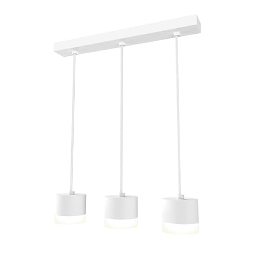 SSC-LUXon VORA Pendelleuchte 3-flammig weiß - Hängelampe Esstisch längenverstellbar inkl. dimmbaren GX53 LEDs neutralweiß 7W von SSC-LUXon