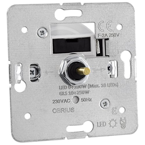 SSC-LUXon Universal Dreh-Dimmer OBRIUS für dimmbare LED Leuchtmittel, 0-100W (Stift Ø 4mm / 6mm) von SSC-LUXon