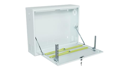 Stalflex | CCTV Rack 19 Zoll 3U Gehäuse, Tiefe 180mm, Metall, Weiß, Last - 40kg | CCTV Rack Schrank 19 Zoll, Netzwerkgeräte, Server, CCTV, Rack Schiene, Gehäuse abschließbar von STALFLEX