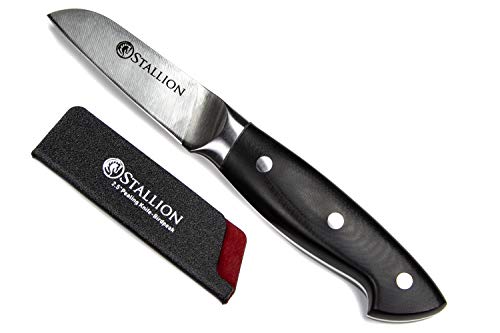 Stallion Professional Messer Schälmesser 7 cm - Klinge aus deutschem 1.4116 Messerstahl und Griff aus G10 GFK von Stallion