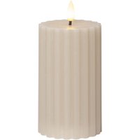 Star Trading - led Wachskerze Flamme Stripe Batterie Timer beige 15x7,5cm von STAR TRADING