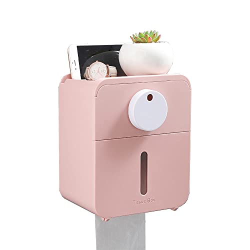 Toilettenrollenhalter, Toilettenpapier Wandhalter für alle Toilettenpapier, Selbstklebendes Badezimmer Tissue Rack mit Sanitärserviette Aufbewahrungsschublade, Telefon Tablet Stand, 2 Papierauslässe von STARRY G