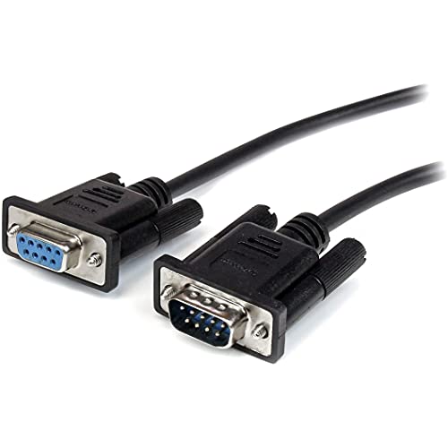 StarTech.com 50cm Seriell DB9 RS232 Verlängerungskabel - RS 232 DB-9 Kabel Verlängerung- DB 9 (Stecker) RS-232 (Buchse) Schwarz von StarTech.com