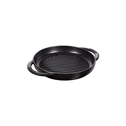 Staub 40511-520-0 Grill Pans - Grillpfanne - mit Seitengriffen - schwarz - Ø 22 cm von STAUB