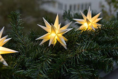 STEINFIGURENWELT GIEBEN 3D LED 3er Sternenkette weiß Mini Stern 12cm Batterie Weihnachtsstern Lichterkette für innen von Dekowelt von STEINFIGURENWELT GIEBEN