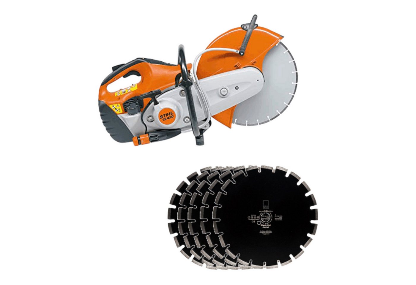 STIHL Trennschleifer Stihl TS 420 Trennschleifer plus 5 Stück Black Cut Diamantscheibe von STIHL