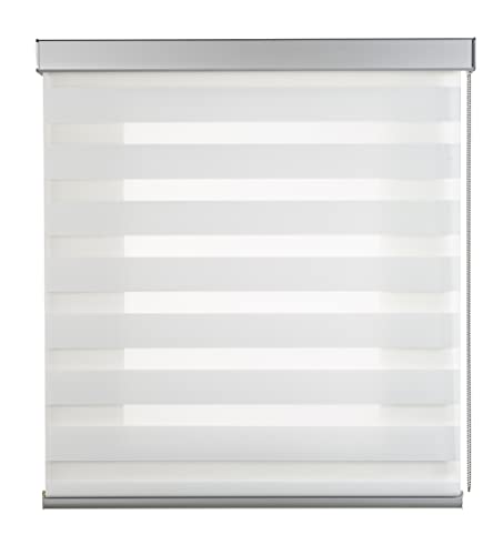 STORESDECO - Doppelrollo AluBox, Premium-Rollo Mit Hochwertigen Aluminiumoberflächen. High Design Rollo Mit Doppeltem Stoff für Fenster und Türen, Ideal für Küche, Wohnzimmer | Weiß, 160 cm x 250 cm von STORESDECO