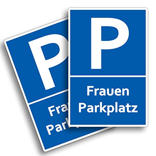 2 Stück Frauenparkplatzschild 20 x 30 cm aus stabiler PVC Hartschaumplatte 3mm Parkplatz nur für Frauen mit UV-Schutz von STROBO von STROBO