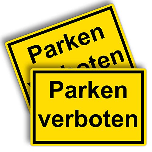 2 Stück Parken verboten Schild 20 x 30 cm aus stabiler PVC Hartschaumplatte 3mm Parkplatzschild mit UV-Schutz von STROBO von STROBO