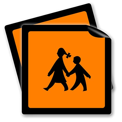 2x Schulbusschilder Magnetschild Warntafel Schulbustafel Magnet Auto Schild Warnschild (DOPPELPACK 20x20cm) von STROBO