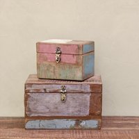 Kiste Aus Altem Holz Im Vintage Shabby-Chic, Deko-Box Altholz, Schmuckkasten Shabby, Box Truhe Zur Aufbewahrung von STUFFLoft