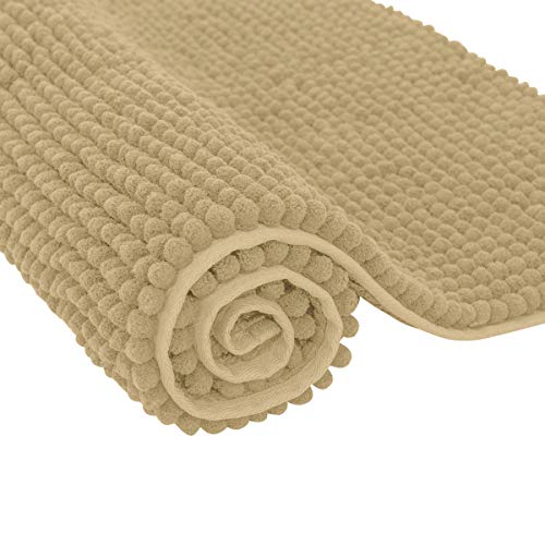 SU SUBRTEX Badvorleger, rutschfest, weich, kurz, Plüsch, Chenille, beige, 40×60cm von SU SUBRTEX