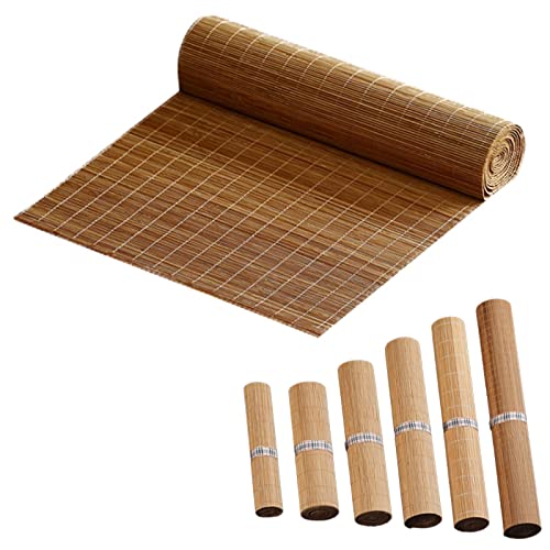 Tischläufer Natürlicher Bambus-Tischläufer, Lang, 40/60/80/100/120/350 cm, Streichholz-Tischset, Tischdecke Für Zimmer/Party/Kommode, Retro-Rechteck (Color : (L) X(W), Size : 40cmX80cm/16 X32) von SUBBYE