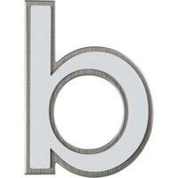Südmetall Hausnummer, b, Weiß, Kunststoff | Edelstahl, 11,7 x 17 x 1,8 cm, nachtleuchtend - weiss von Südmetall