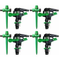 Sprinkler Sektorialer Agrar-Bewässerungssprinkler 1/2'' 6-12 m + 4 Grüne Sprinklerhalterpfähle (Packung mit 4) von SUINGA