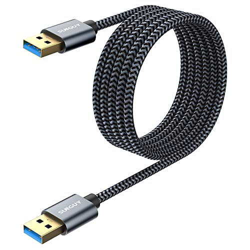 SUNGUY USB 3.0 Kabel 5 Gbps Super Speed,Nylon USB Kabel auf USB Datenübertragung Verbindungskabel kompatibel mit Drucker, Laptop, Festplatten, Kameras (2M) von SUNGUY