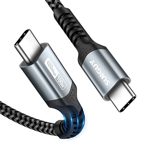SUNGUY USB C auf USB C Kabel 100W 0.5M, 5A/20V PD USB C Ladekabel Schnellladekabel kompatibel mit iPhone 15/15 Pro/15 Pro Max, MacBook Pro/Air, Galaxy S23 S22 S21 von SUNGUY