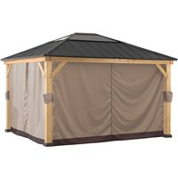 Vorhang für Zedernholz Gazebo - 335cm x 393cm von SUNJOY