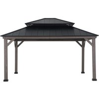 Zedernholz Gazebo rysy in Schwarz - 390cm x 450cm von SUNJOY