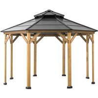 Zedernholz Gazebo eggi in Anthrazit - 395cm x 395cm von SUNJOY