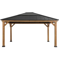 Zedernholz Gazebo ernir in Anthrazit - 393cm x 452cm von SUNJOY