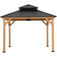 Zedernholz Gazebo kaps in Anthrazit - 330cm x 330cm von SUNJOY