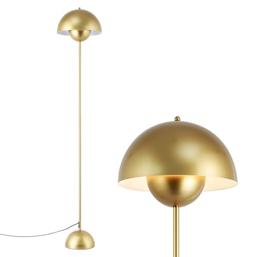 SUNLLOK Moderne Industrie LED Stehlampe Stehtischlampe - Vintage Eckregal Bett Leselampe Steh Schreibtischlampe - Tageslichtlampe Standleuchte Deko für Wohnzimmer Schlafzimmer (Gold, fassung e27) von SUNLLOK