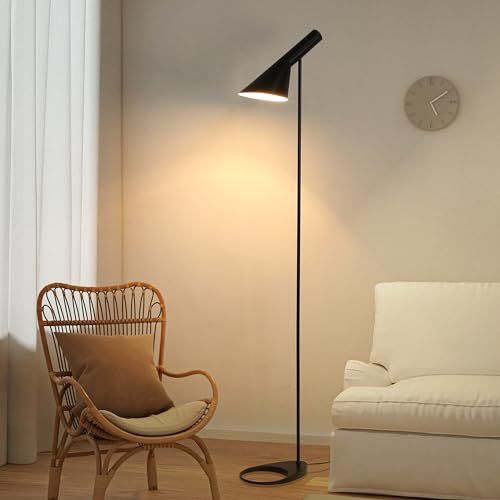 SUNLLOK Moderne Industrie LED Stehlampe Stehtischlampe - Vintage Eckregal Bett Leselampe Steh Schreibtischlampe - Tageslichtlampe Standleuchte Deko für Wohnzimmer Schlafzimmer (Schwarz, fassung e27) von SUNLLOK