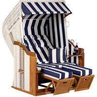 SUNNY SMART Strandkorb »Rustikal«, BxHxT: 125 x 160 x 90 cm, Halblieger, weiß/natur - weiss von SUNNY SMART