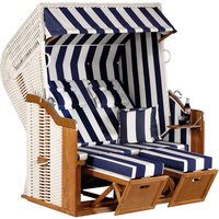 SUNNY SMART Strandkorb »Rustikal«, BxHxT: 145 x 160 x 90 cm, Halblieger, weiß/natur - weiss von SUNNY SMART