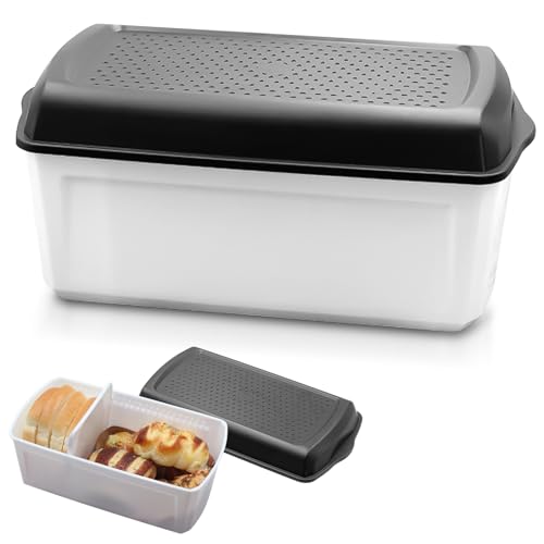 SUNOYA Brotkasten, Brotbehälter, Brotaufbewahrungsbox mit Trenner und Bread Deckel, Großer Frischhaltebehälter, Länger Frisch Brotaufbewahrung - 33.5cm*17.5cm*15.5 cm SUNOYA Brotkasten, Brotbehälter, Brotaufbewahrungsbox mit Trenner und Bread Deckel, Großer Frischhaltebehälter, Länger Frisch Brotaufbewahrung - 33.5cm*17.5cm*15.5 cm von SUNOYA